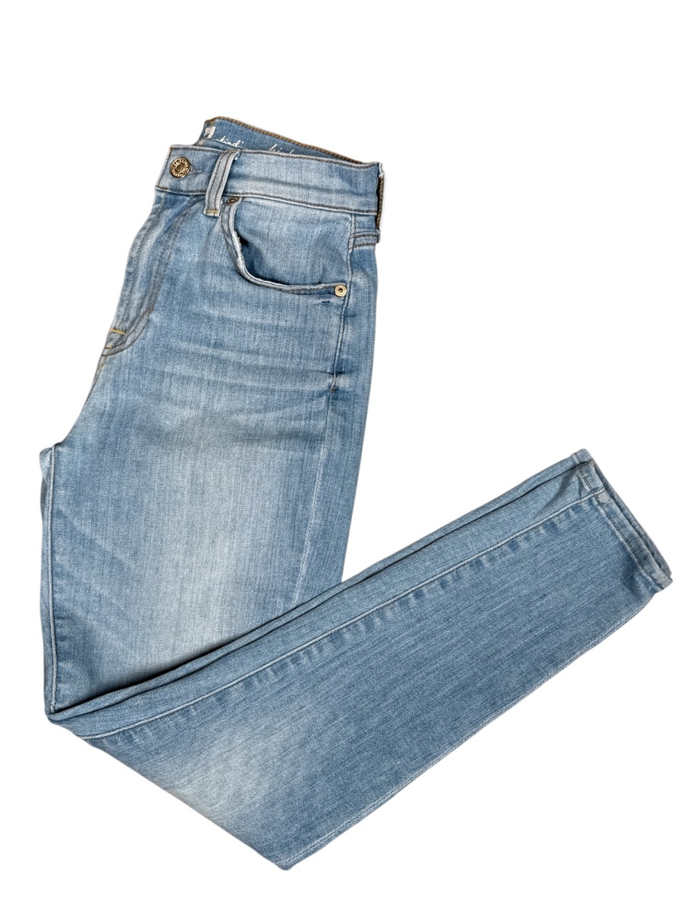 7 For All Mankind Gwenevere High Waist Ankle Skinny Jeans Light Wash Size 26